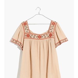 Madewell Embroidered Square Neck Top